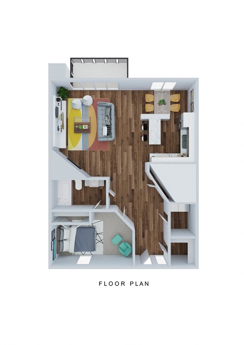 One Bed One Bath Floorplan